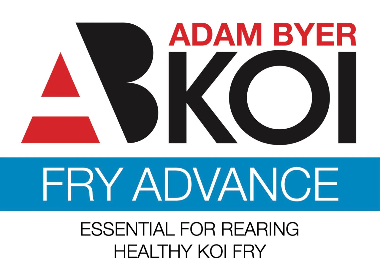 front label for koi fry food at Adam Byer Koi - essential for rearing healthy koi fry
